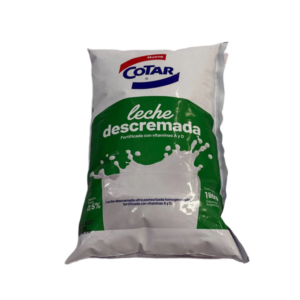 COTAR LECHE DESCREMADA SACHET X 1L