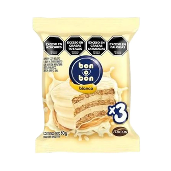 ALFAJOR BONOBON BCO TRIPLE 60GS*21