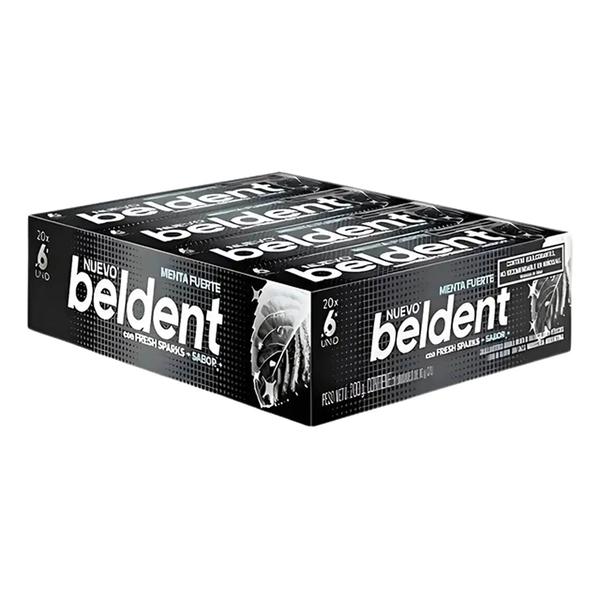 CHICLE BELDENT STRONG NEGRO/POWER X20*20