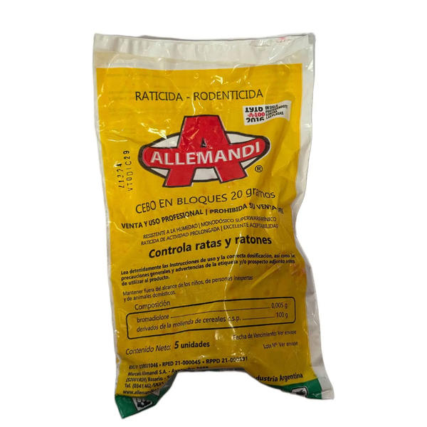 RATICIDA EN BLOQUES ALLEMANDi x5u *10