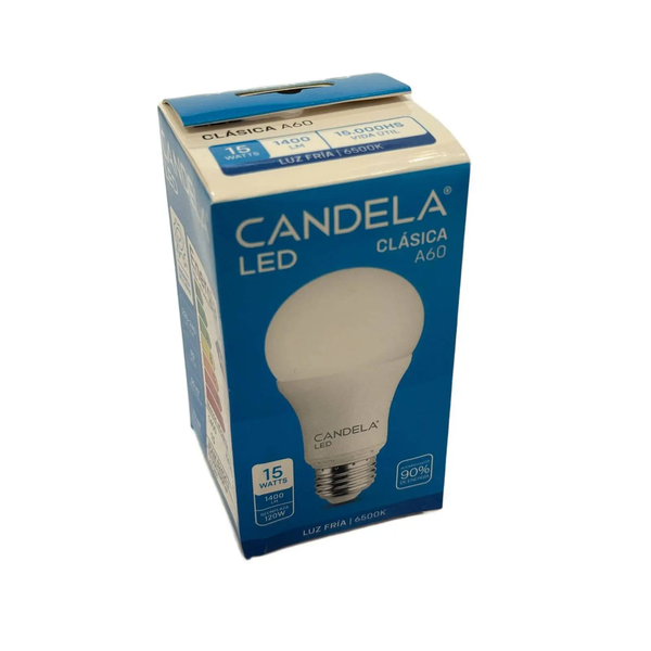 LAMPARA CANDELA LED 15W FRIA (X5U)*50