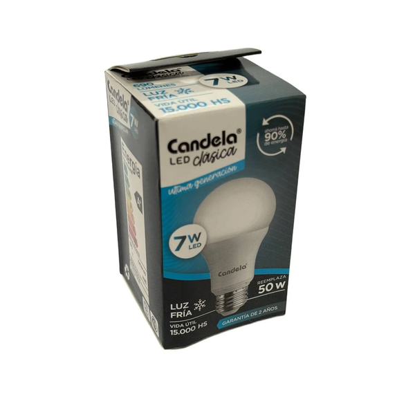 LAMPARA CANDELA LED 7W FRIA (X 5)*50