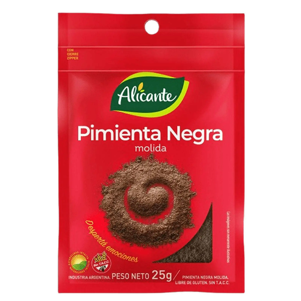 PIMIENTA NEGRA MOLIDA  ALICANTE X 25G *12