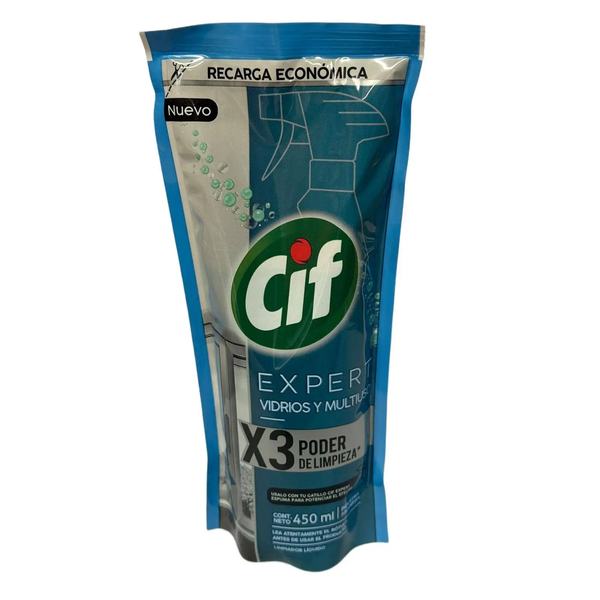 CIF LIMPIA VIDRIOS Y MULTIUSO DOY PACK 450ML *15