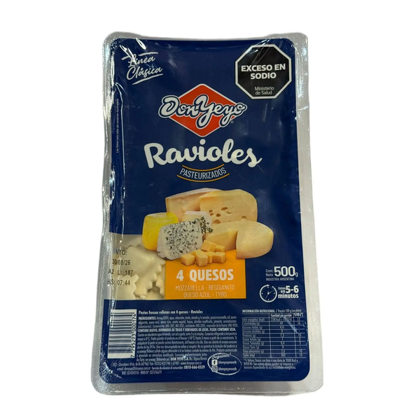 DON YEYO RAVIOLES 4 QUESOS  X500GRS
